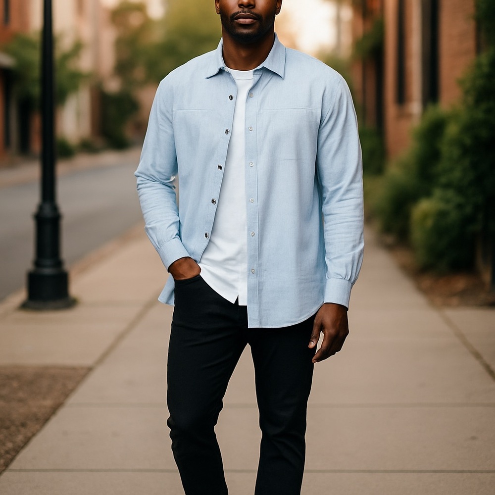 Sz XXL Bogosse Blue Western Inspired Dress Shirt NWT $260 MSRP